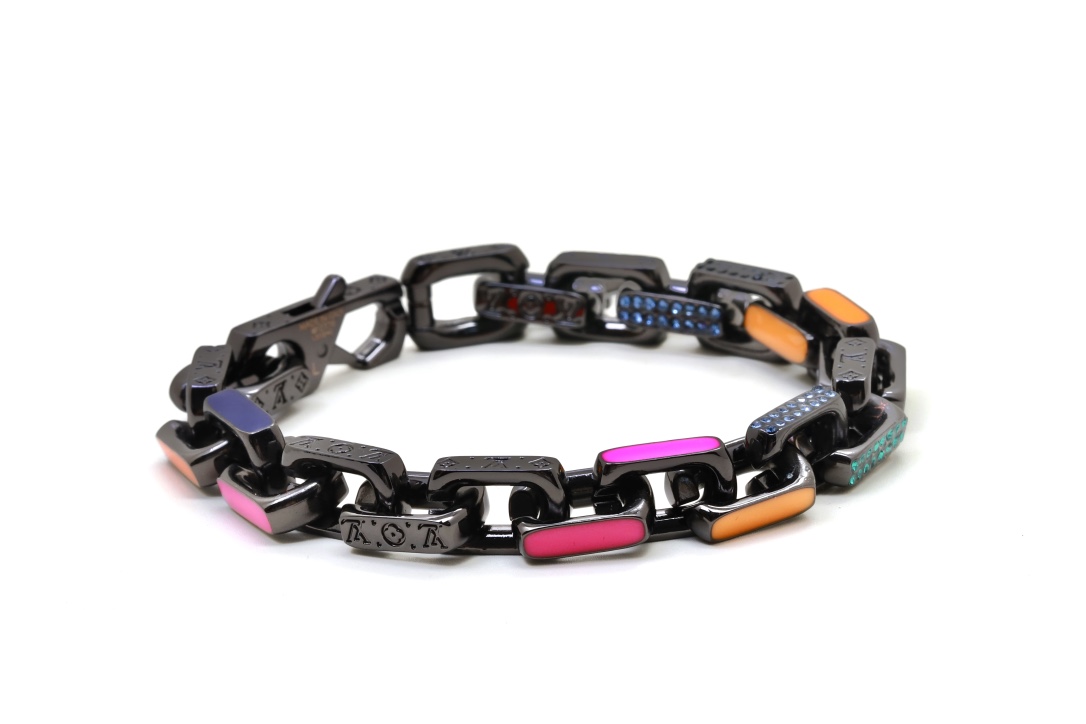 Louis Vuitton Black Gold Monogram Bracelet - Original Replica Club