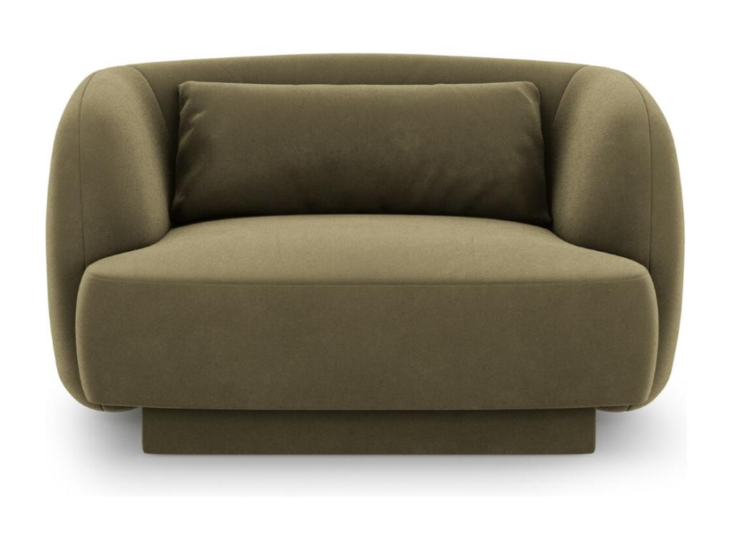 Sillón Cozetiq de terciopelo verde - 103x90x70cm