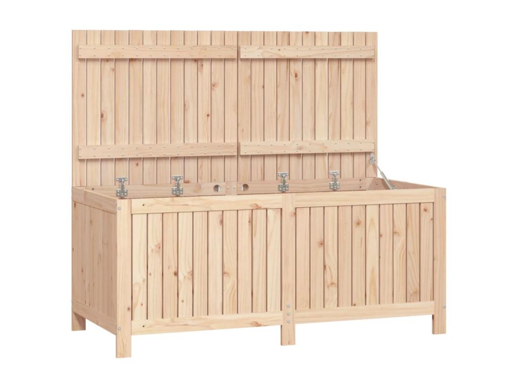 Caja de almacenaje jardín madera maciza de pino 147x68x64 cm