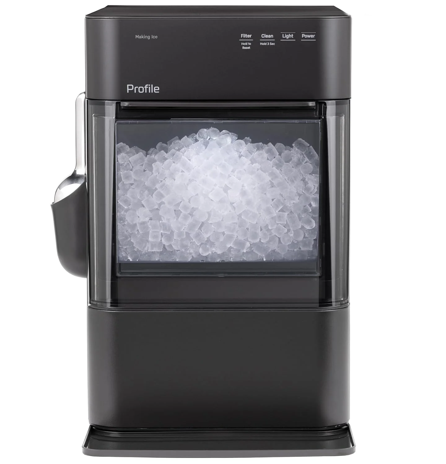 GE Profile Opal 2.0 Ultra Nugget Ice Maker with Scale Inhibiting Filter, Scoop Included, 38 lbs in 24 Hours, Pellet Ice Machine with WiFi & Smart Connected, Stainless Steel