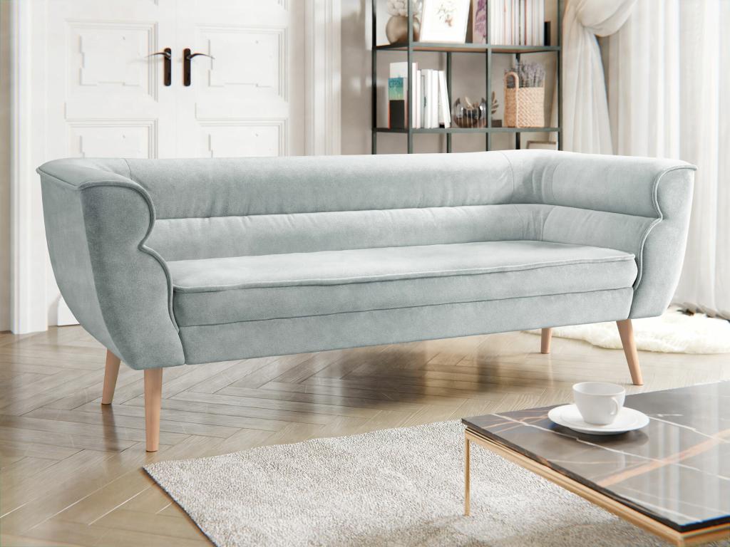 Sofá Glenview 100, Gris, 182x74x75cm, Tapiz, Patas: Madera
