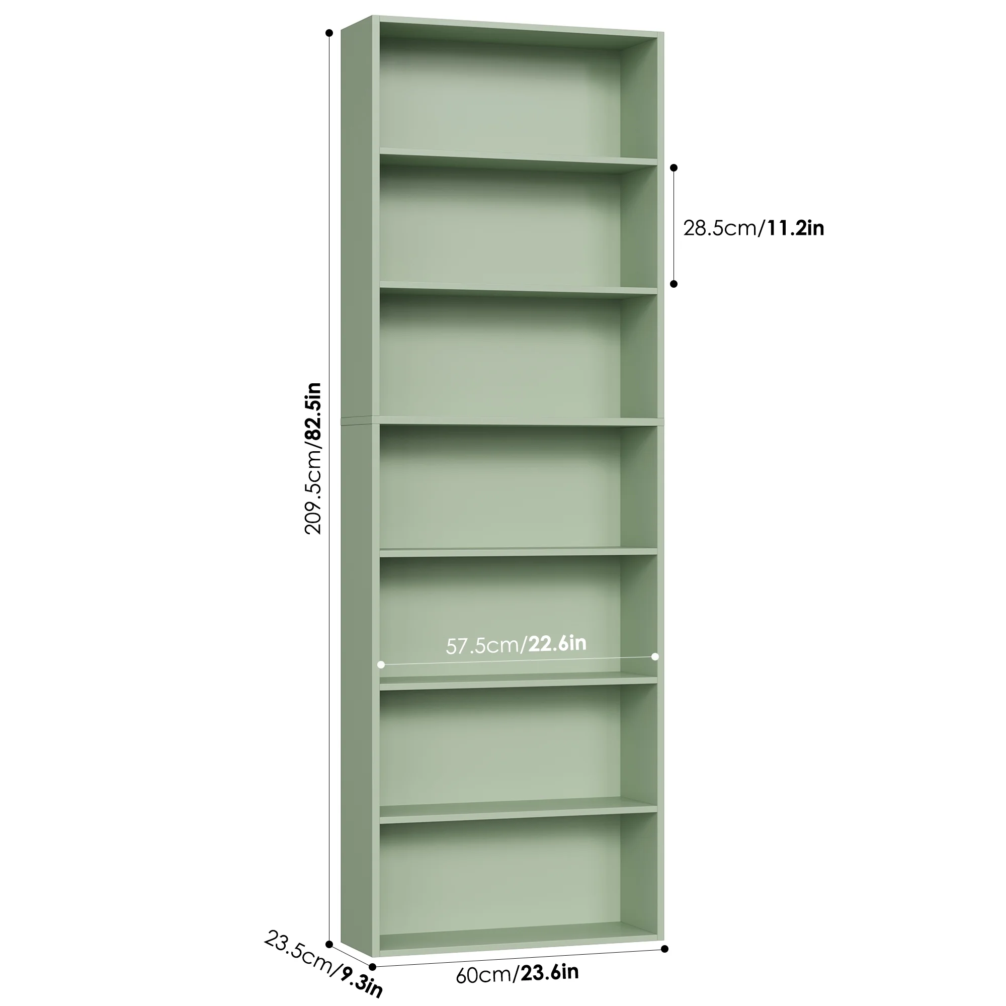 Homfa 82" Tall Bookcases, Freestanding Display Storage Shelves, 7-Tier Open Bookshelf for Home Office Living Room Bedroom, White - Image 27