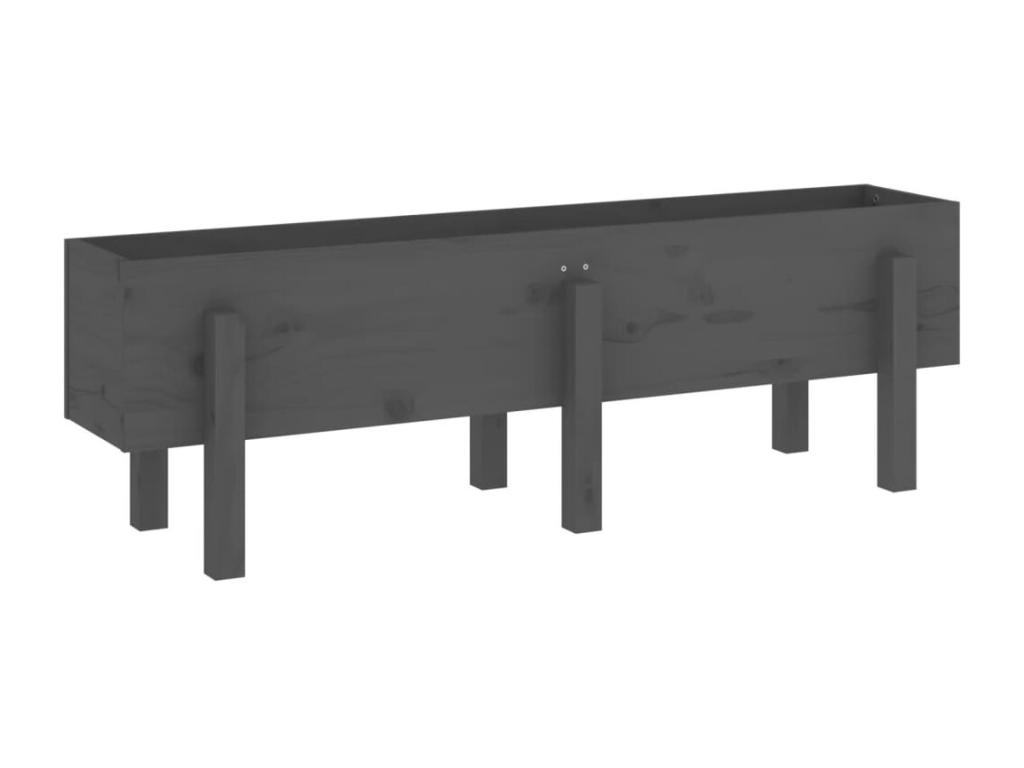 Arriate Decoromantico levado de jardín madera maciza pino gris 121x30x38 cm