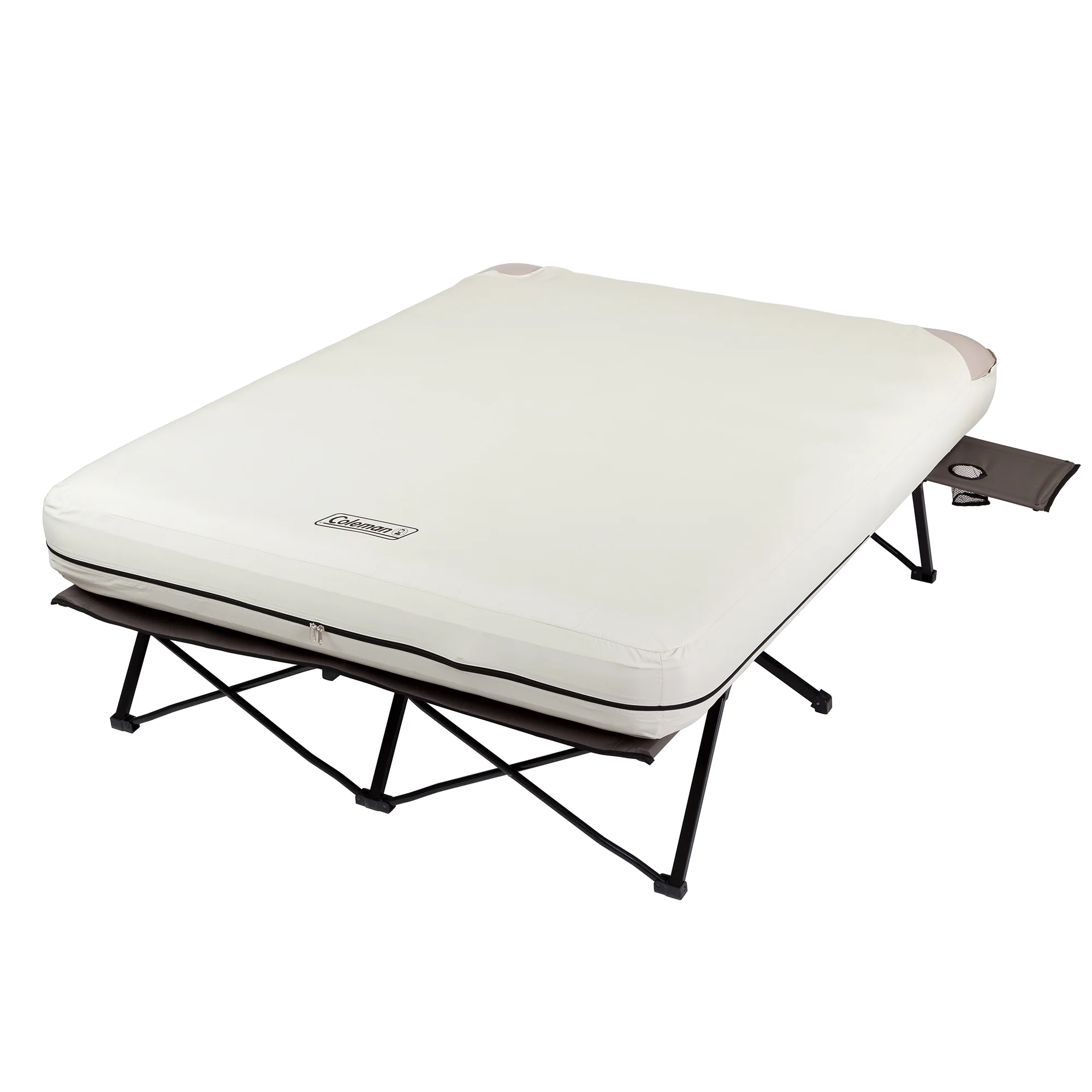 Coleman Cot and Thick Queen Air Mattress Combo Side Tables, Pump Included - Image 4