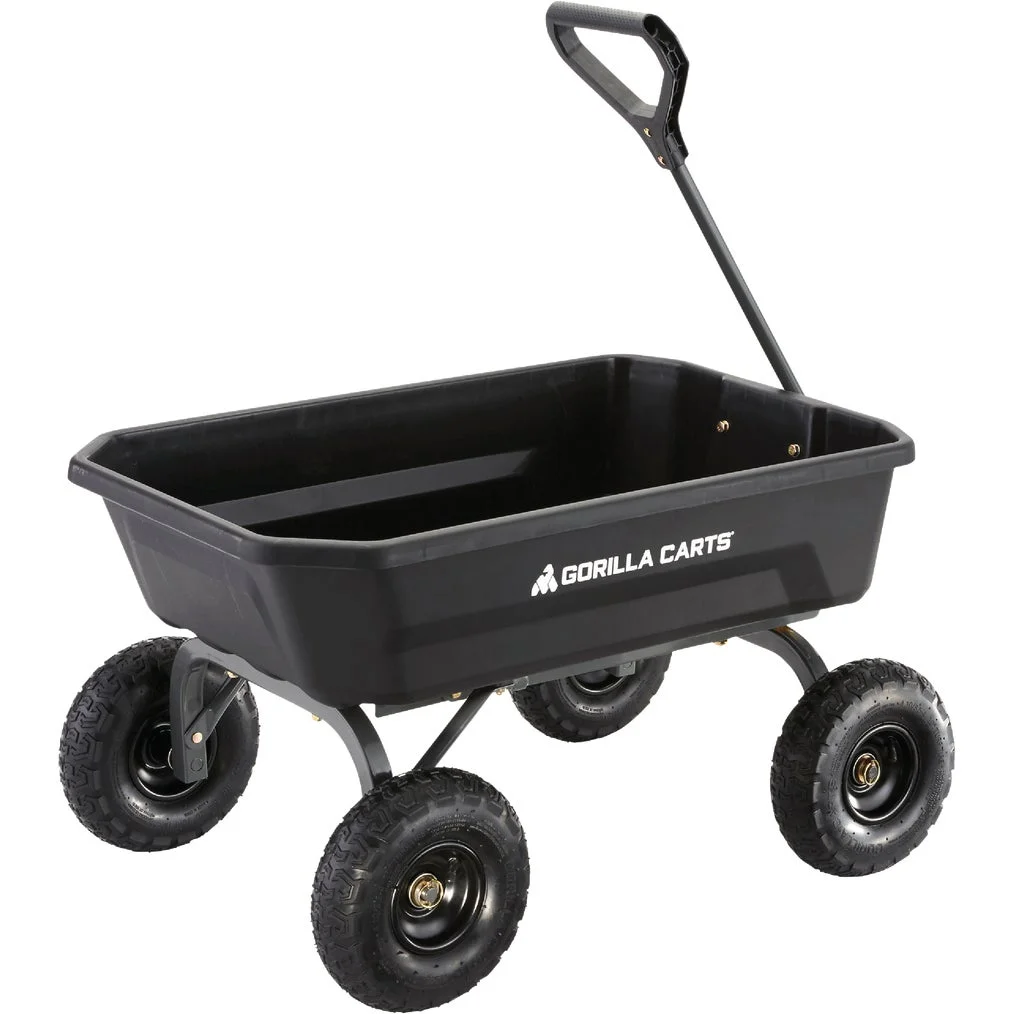 Gorilla Carts 4 Cu. ft. Poly Garden Dump Cart, 600 lbs. Capacity, 35 in. x 22 in. Bed, 10 in. Tires - Image 8