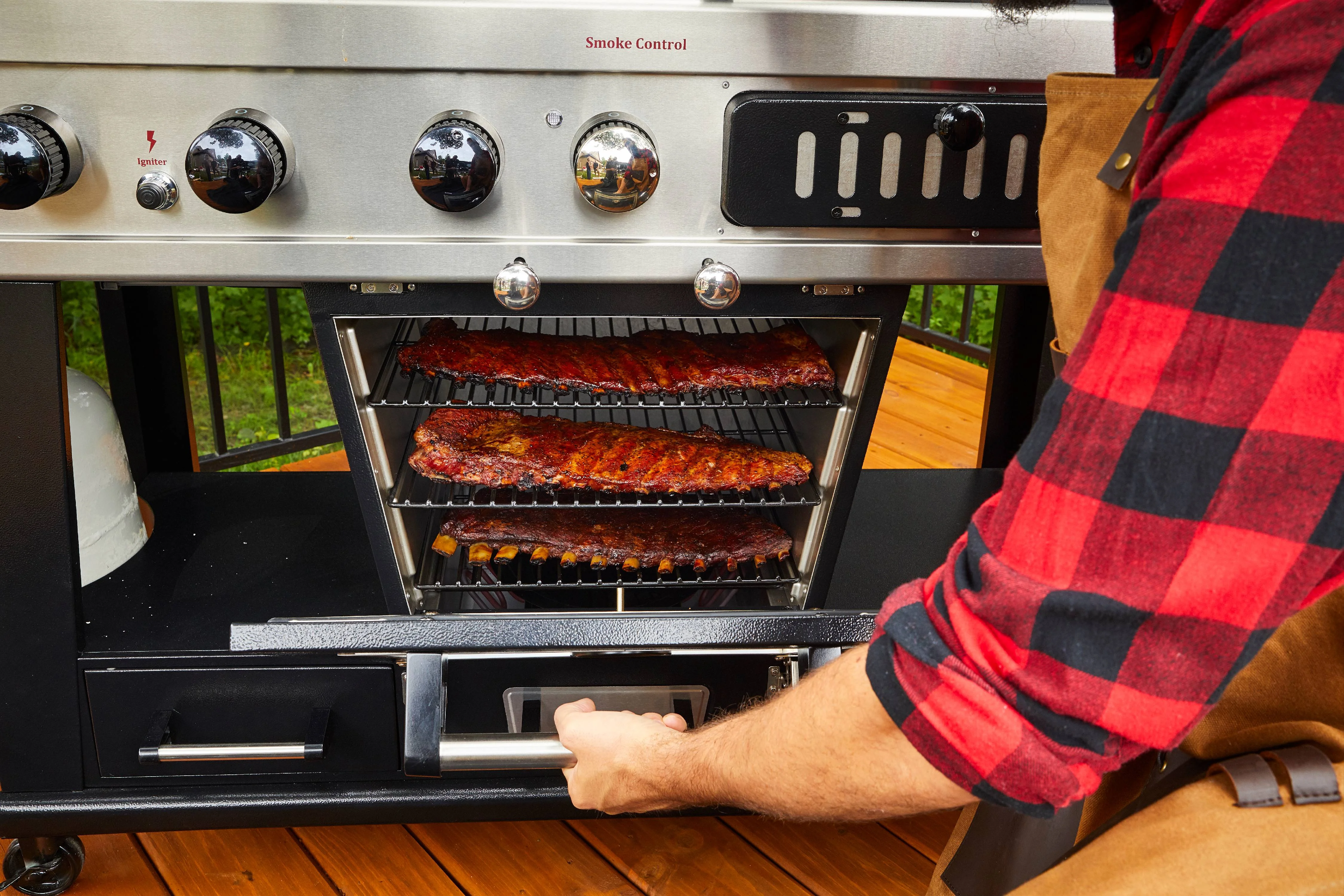 Pit Boss Memphis Ultimate Gas and Charcoal Combo Grill with Electric Smoker - Image 2