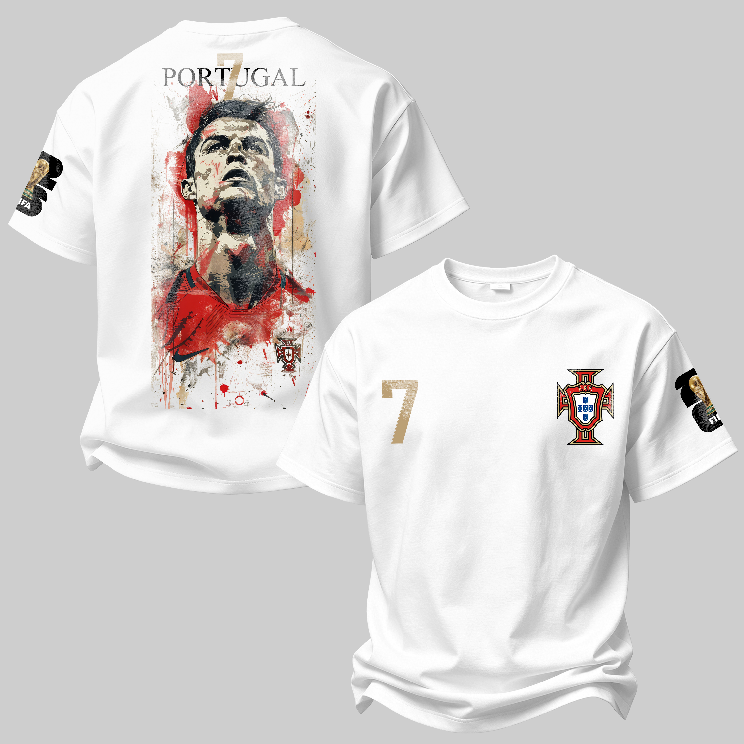 Number 7 Soccer Player Legend Poster Printed Oversized Unisex T-shirt