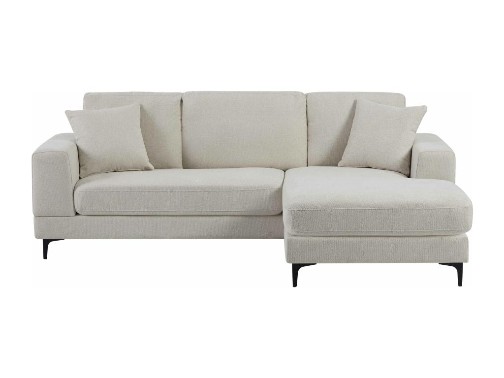Sofá rinconera reversible de tela texturizada beige