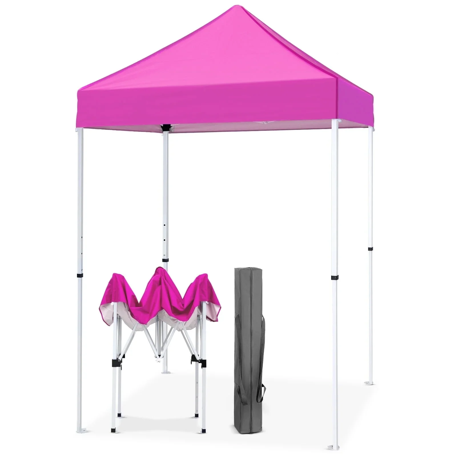 EAGLE PEAK 5x5 Pop up Canopy Tent Instant Outdoor Canopy Easy Set - up Straight Leg Folding Shelter（blue）
