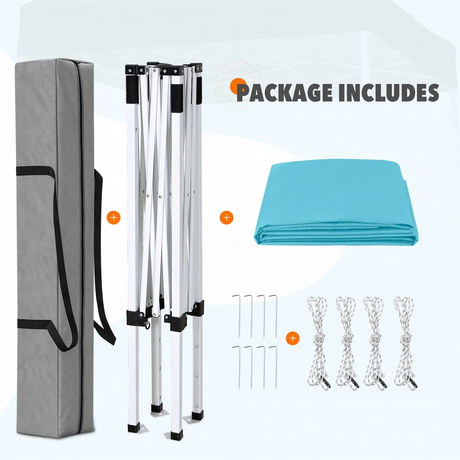 EAGLE PEAK 5x5 Pop up Canopy Tent Instant Outdoor Canopy Easy Set - up Straight Leg Folding Shelter（blue）