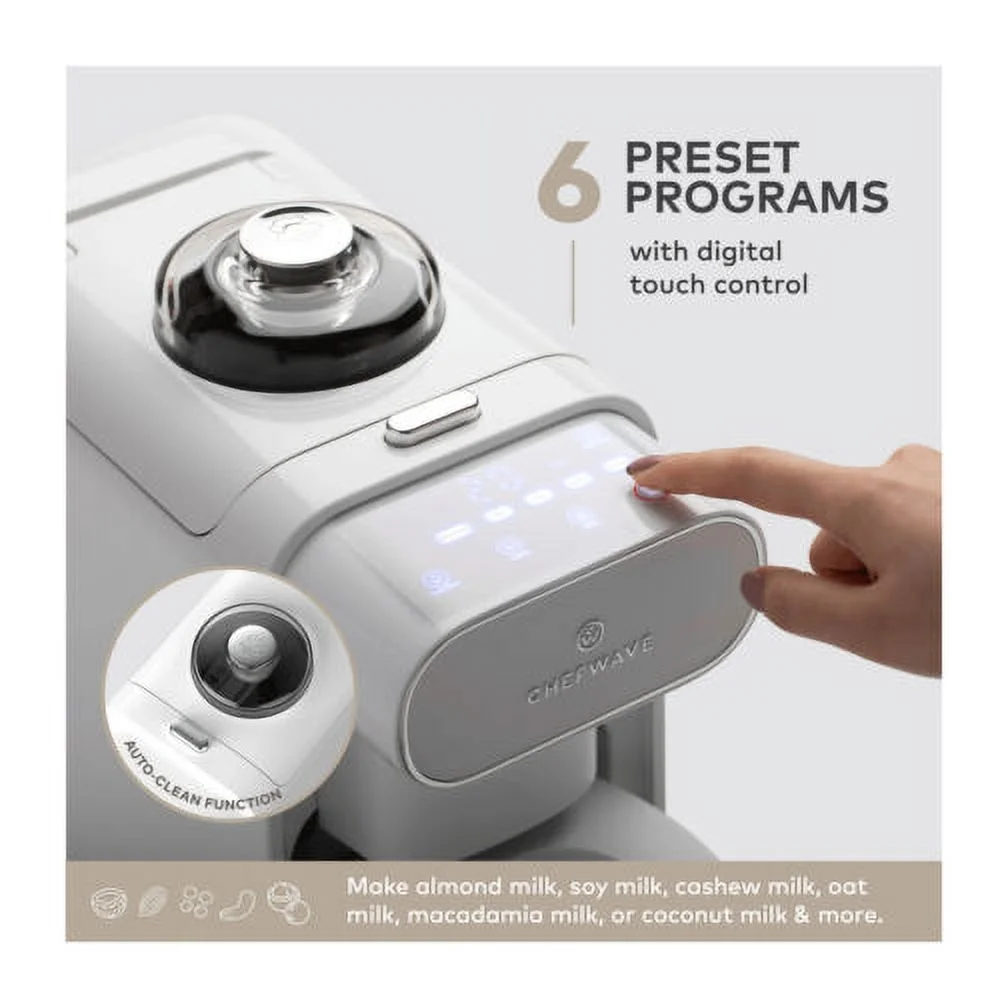 ChefWave Milkmade Non-Dairy Milk Maker with 6 Plant-Based Programs, Auto Clean - Image 9