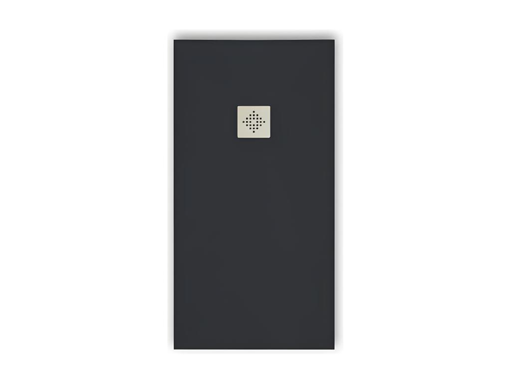 Plato de ducha pizarra PURE GRAFITO 80x180 cm Rejilla acero inox.