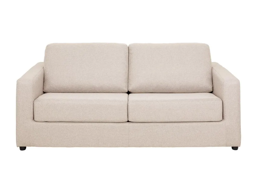 Sofá cama de 3 plazas con apertura italiana en tela beige - 140 cm de descanso - Colchón de 14 cm Jmmhogar