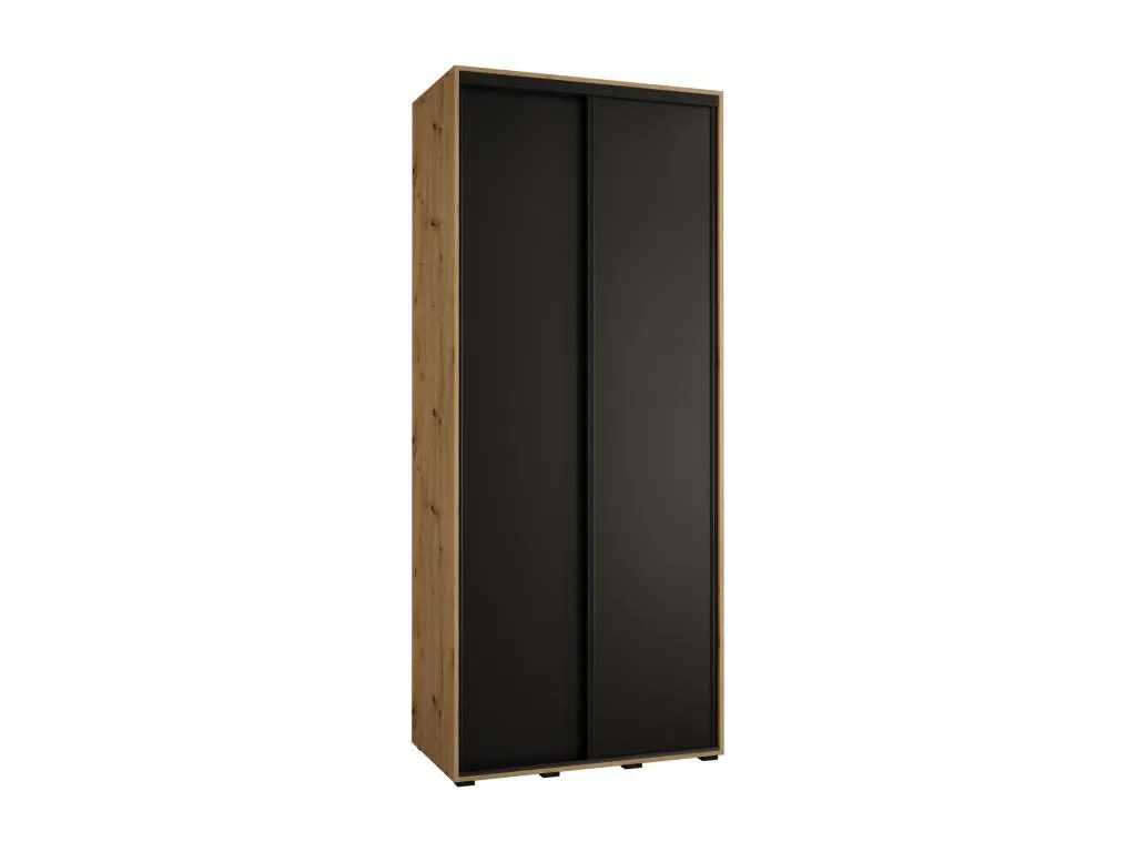 ARMARIO Vivircalido 1 DE PUERTAS CORREDERAS 235.2/110/60 2 puertas (Artisan/Negro/Negro) txzp98696