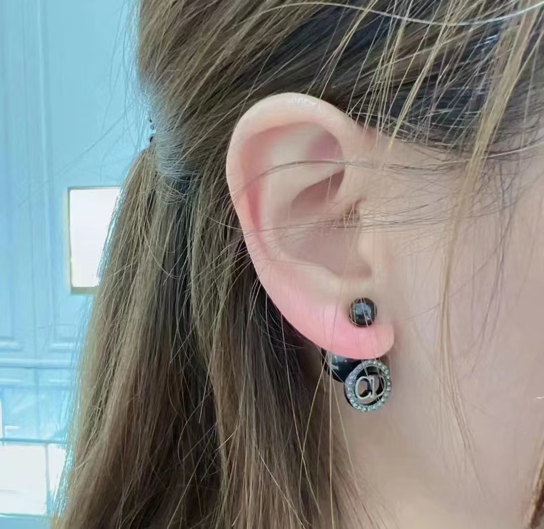 Dior Black Pearl CD Earrings - Original Replica Club