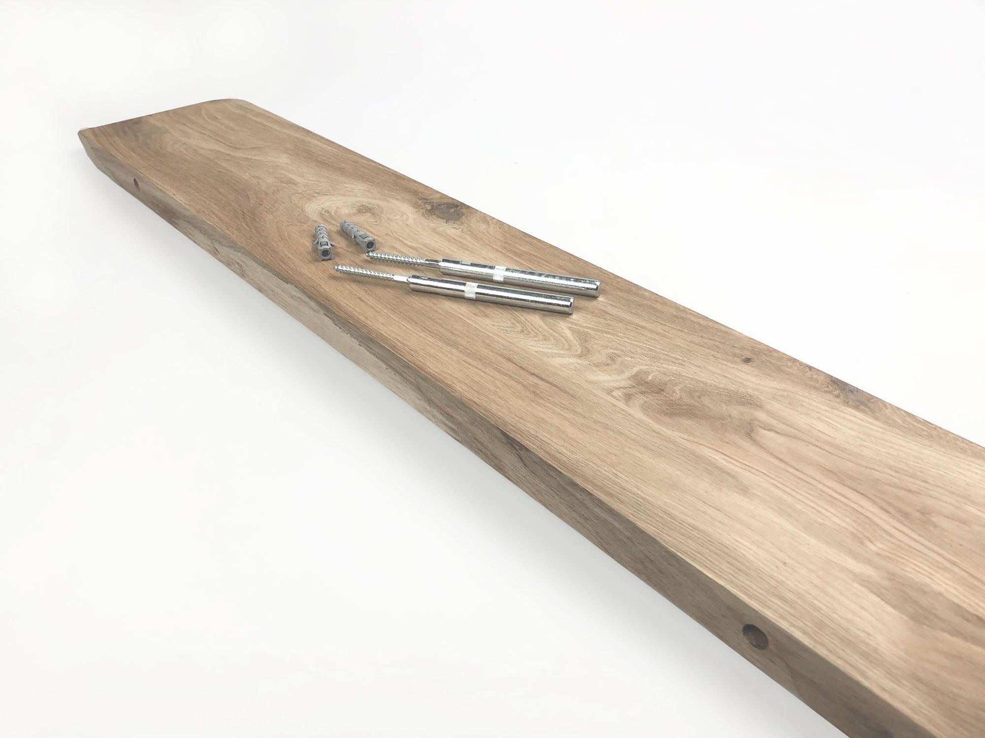 WoodBrothers Eikenhouten zwevende wandplank verjongd 120x20x4cm