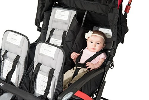 Compass Quad 4 Seat Stroller | 4-Seat Stroller for Daycare | Oversized UV Blocking Canopy | 5-Point Harness | Easy Loading | Storage Bucket | Teal