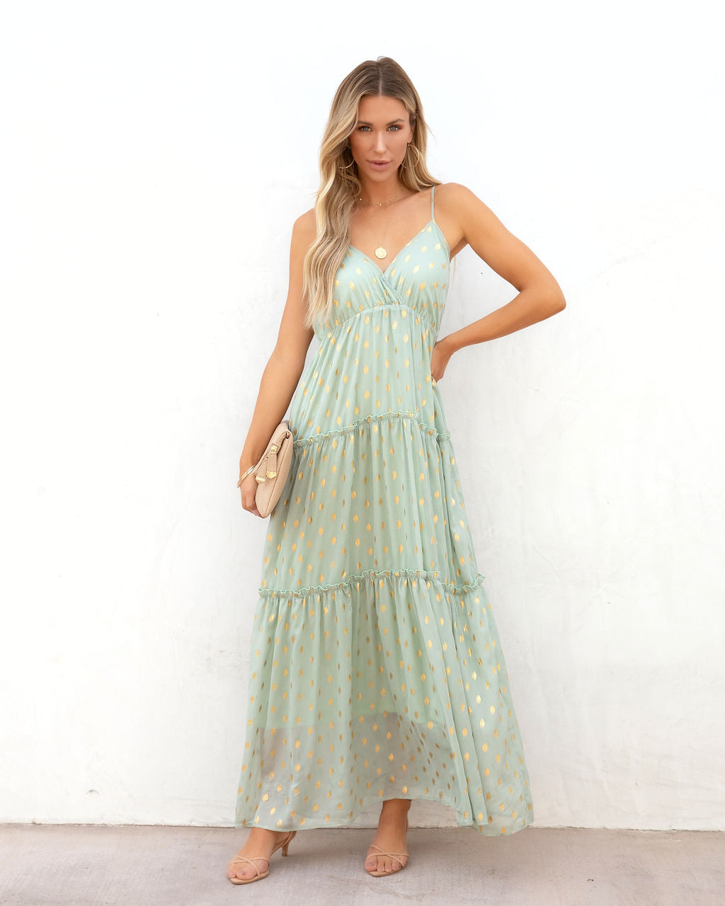 Moving Forward Metallic Tiered Maxi Dress - FINAL SALE - Se7enfashion