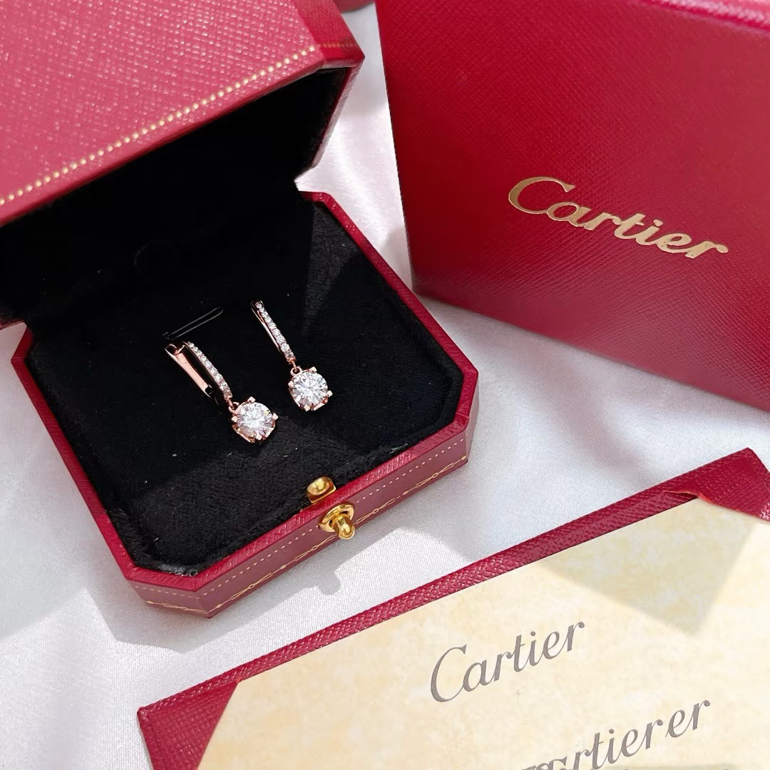 Cartier Square Diamond Dangle Earrings - Original Replica Club