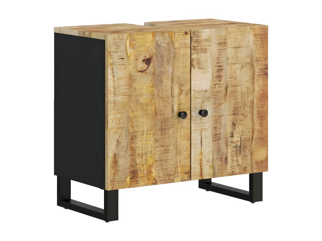 Mueble de lavabo madera mango y madera ingeniería 62x33x58 cm