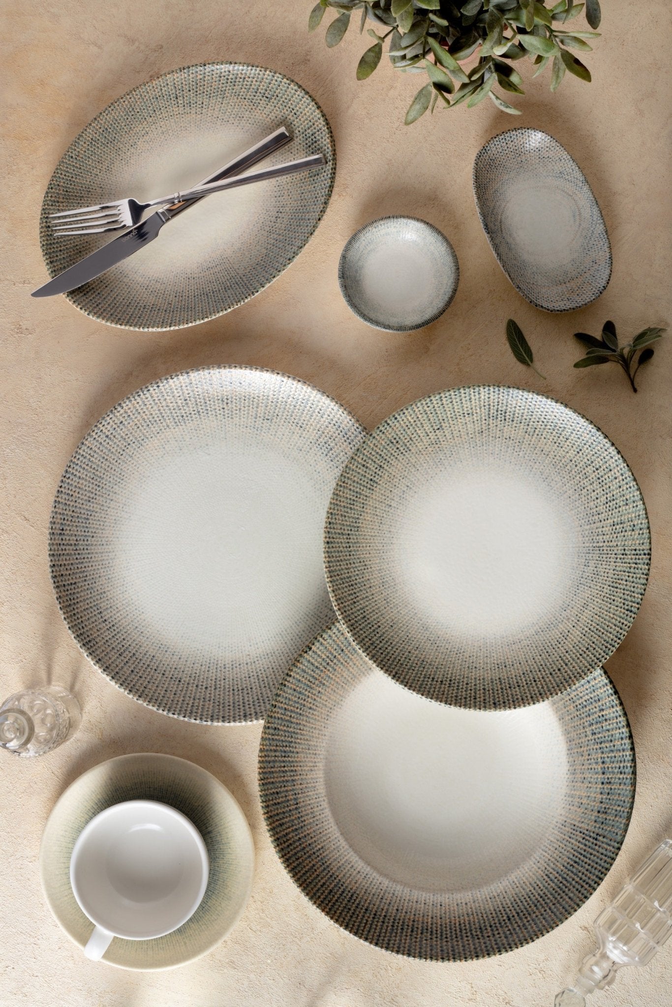 Bonna Serveerschaal - Sway - Porselein - 19x11 cm - set van 2