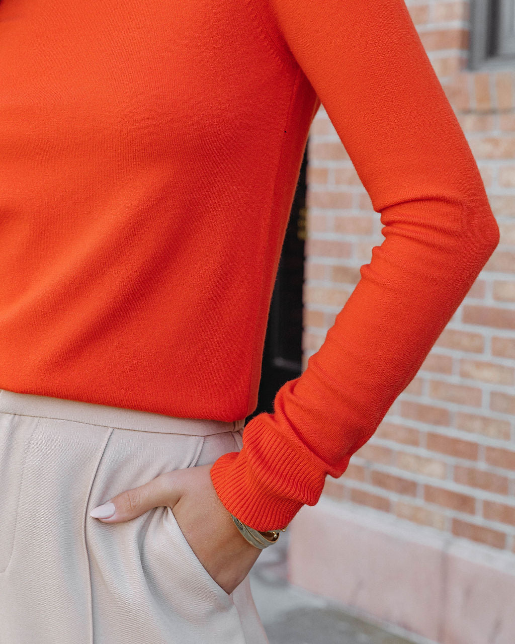 Robynn Knit Pullover Sweater - Orange - Se7enfashion