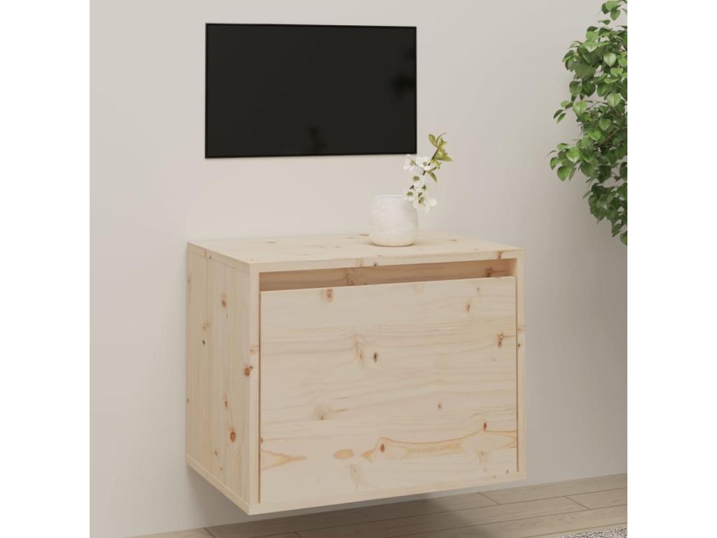 Armario de pared de madera maciza de pino 45x30x35 cm Marrón