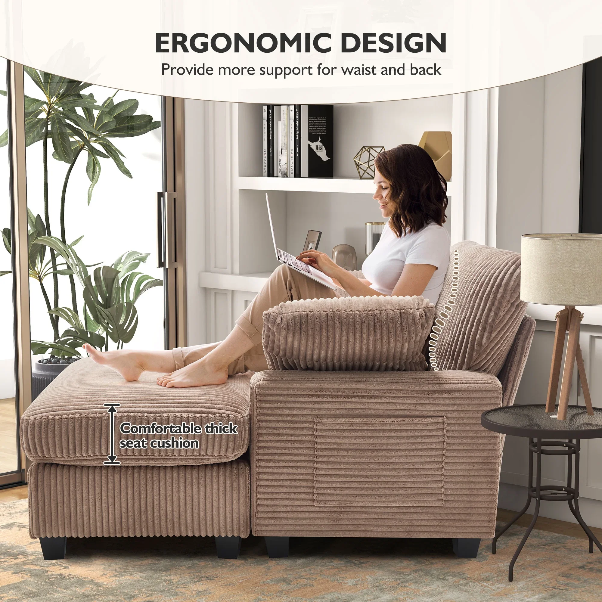 BedLuxury Oversized Accent Chair with Ottoman for Living Room, Single Sleeper Sofa Armchair with 3 Pillows, Lounge Sofa Bed, Green