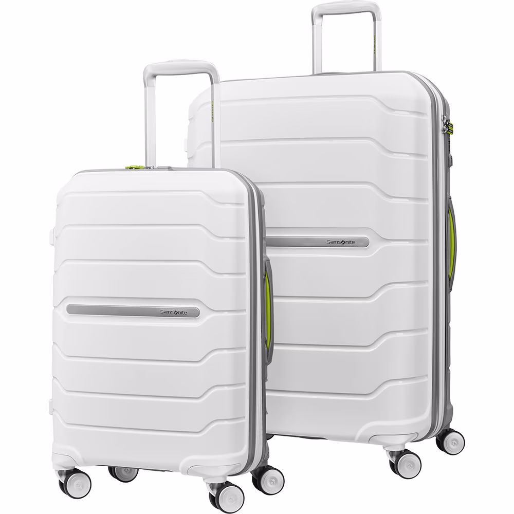 Samsonite Freeform Hardside Expandable Spinner Luggage 2PC Set(21/28 - Carry - on/Large)(White Grey)