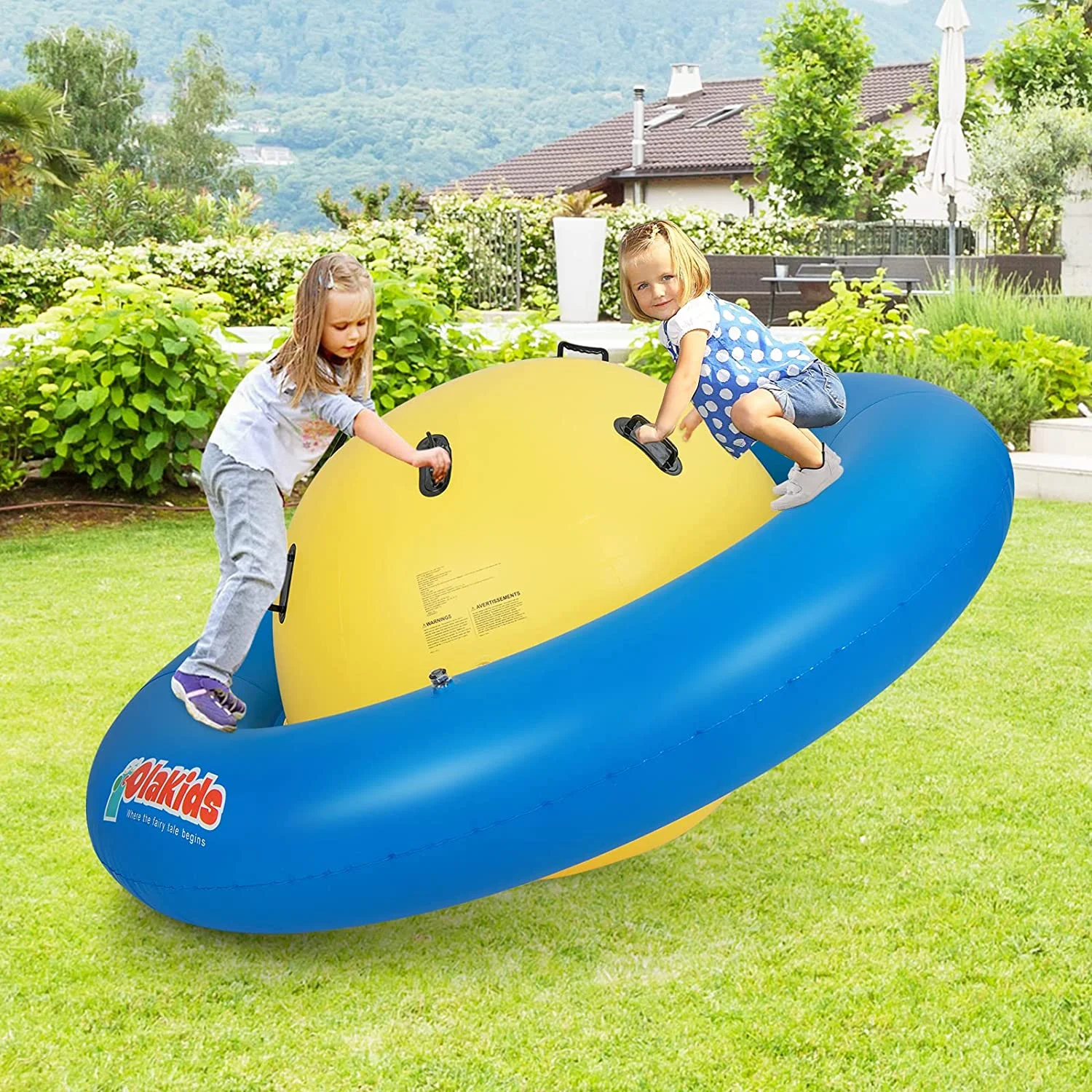 OLAKIDS 8FT Inflatable Dome Rocker Bouncer, Outdoor Kids Giant Roll and Play Seesaw Rocker with 6 Secure Handles, Max Weight 250 LBS, Toddlers Climbing Toy Backyard Play Center Equipment - Image 20