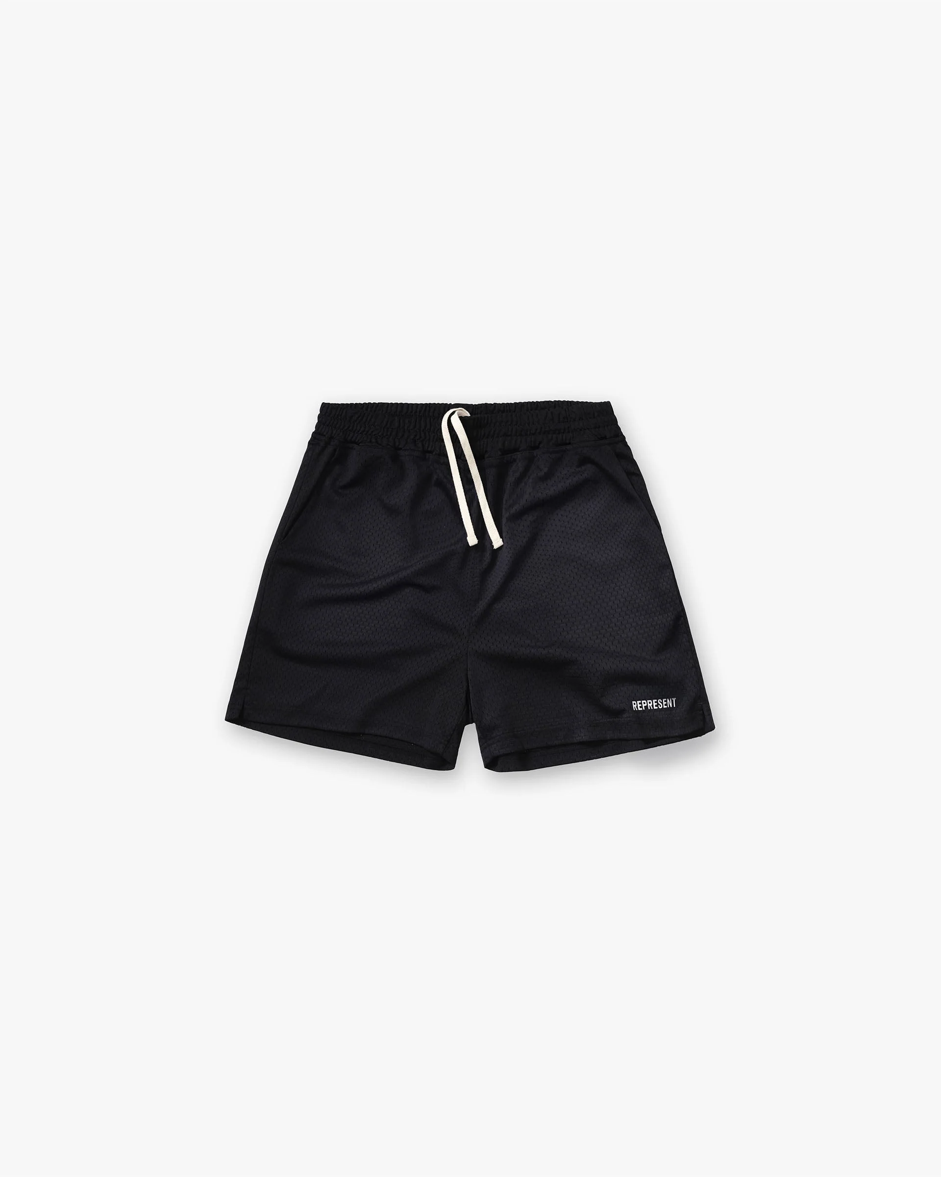 Washed Mesh Shorts - Black