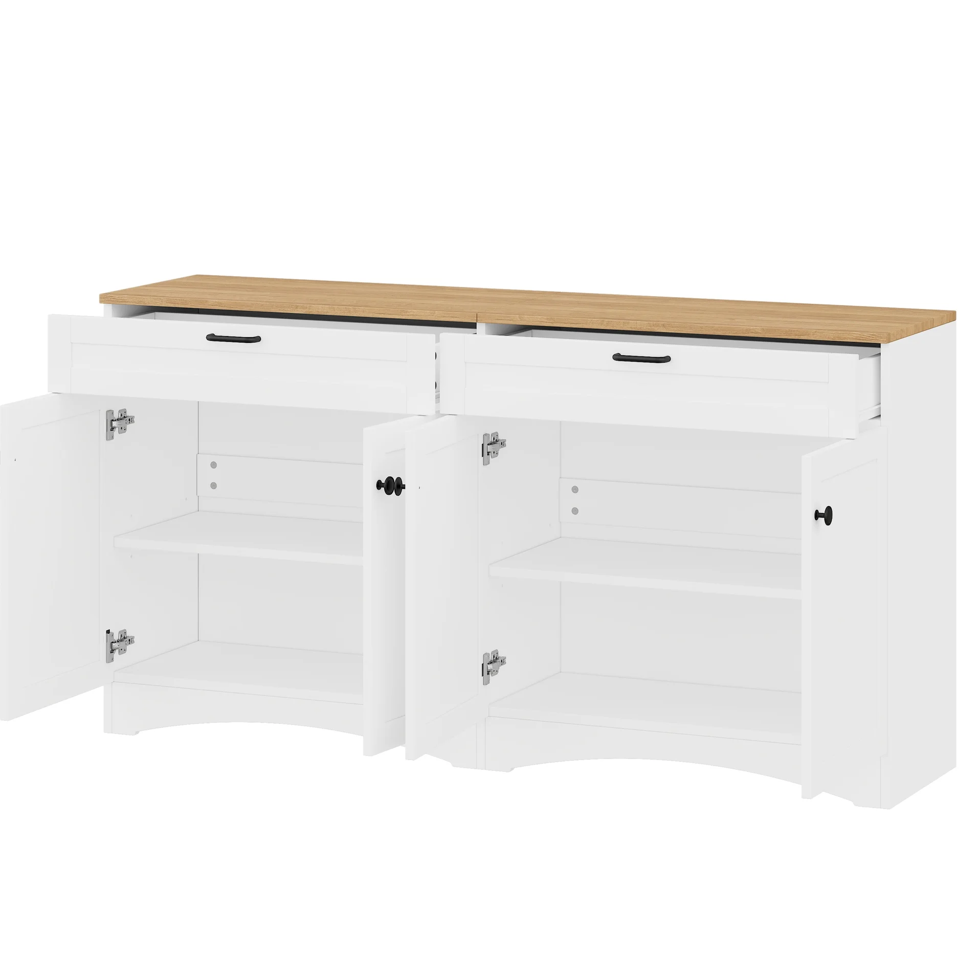 72"h Pantry Pair, 2 , Adjustable Shelves, , Black Finish 2 Bookcase , Cabinet With Vintage Style - Image 19