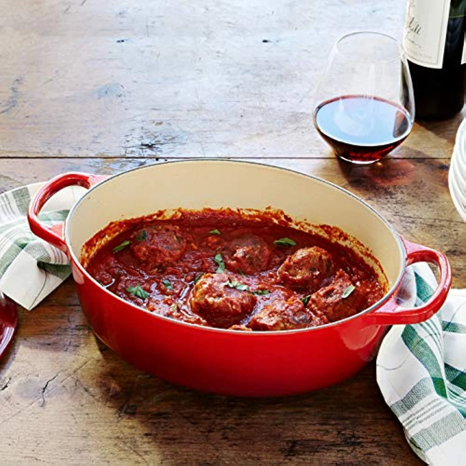 Le Creuset Enameled Cast Iron Signature Oval Dutch Oven, 5 qt. , Cerise - Image 7