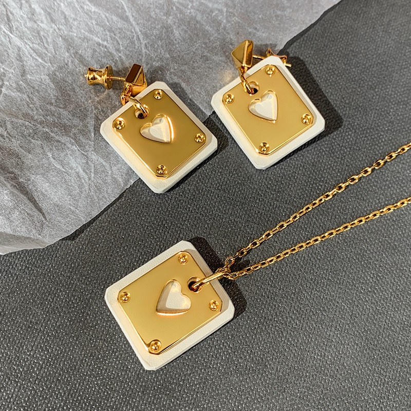 Hermes Cowhide Leather Square Tag Earrings - Original Replica Club