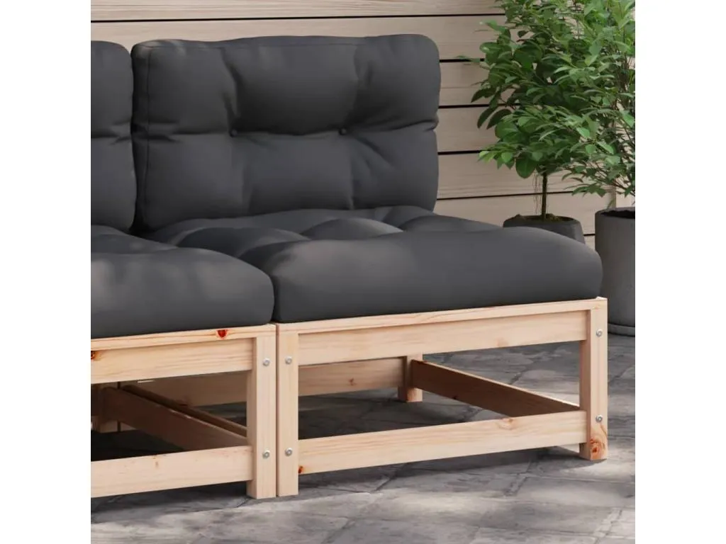 Sofá de jardín sin reposabrazos con cojines Mobtrendy maciza Mobtrendy 98311yznx