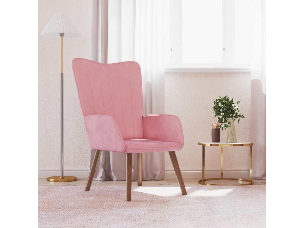 Sillón de Luzssnh de terciopelo rosa