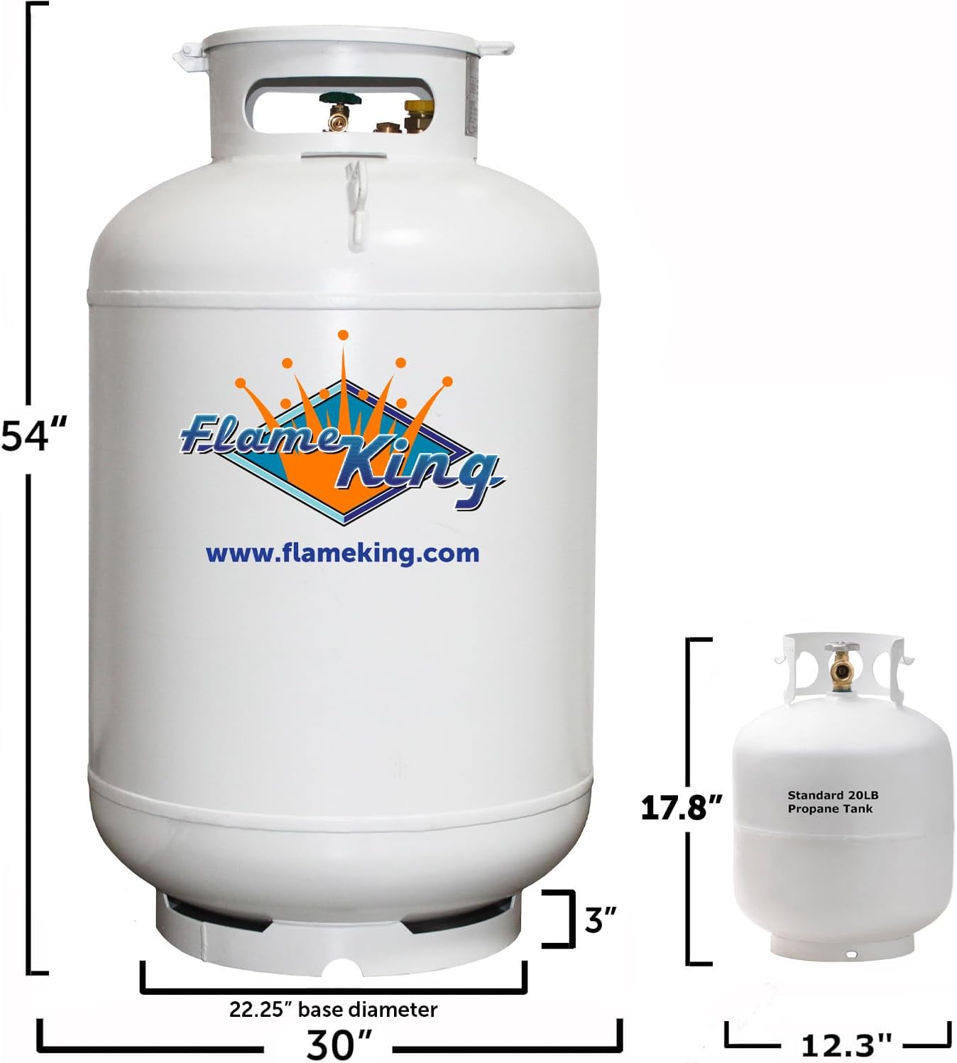 Flame King 420LB ASME Vertical Propane Tank, White