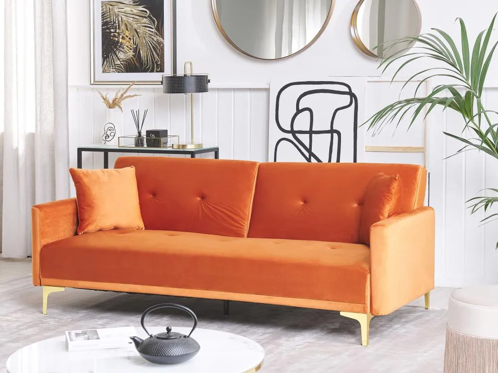 Sofá cama Banakdecoracion Naranja Terciopelo LPSP23164