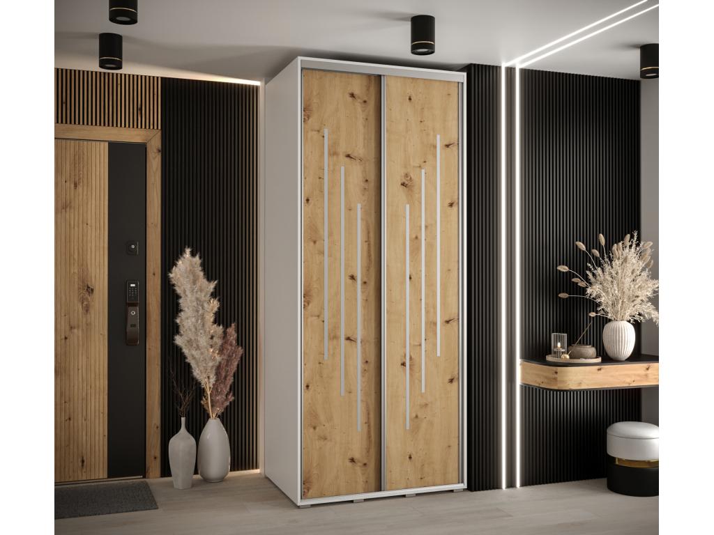 ARMARIO DAVOS 8 DE PUERTAS CORREDERAS 235,2/110/60 2 puertas (Laocacasas/Artisan/Plata)
