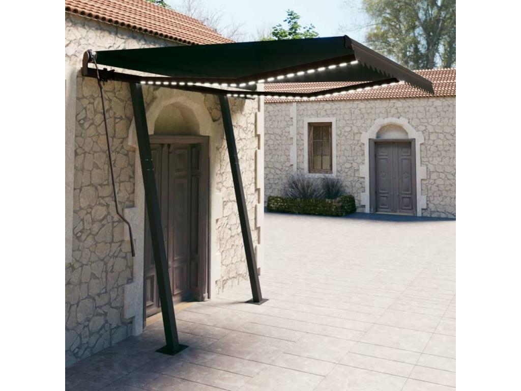 Toldo retráctil con LED 3,5x2,5 Antracita