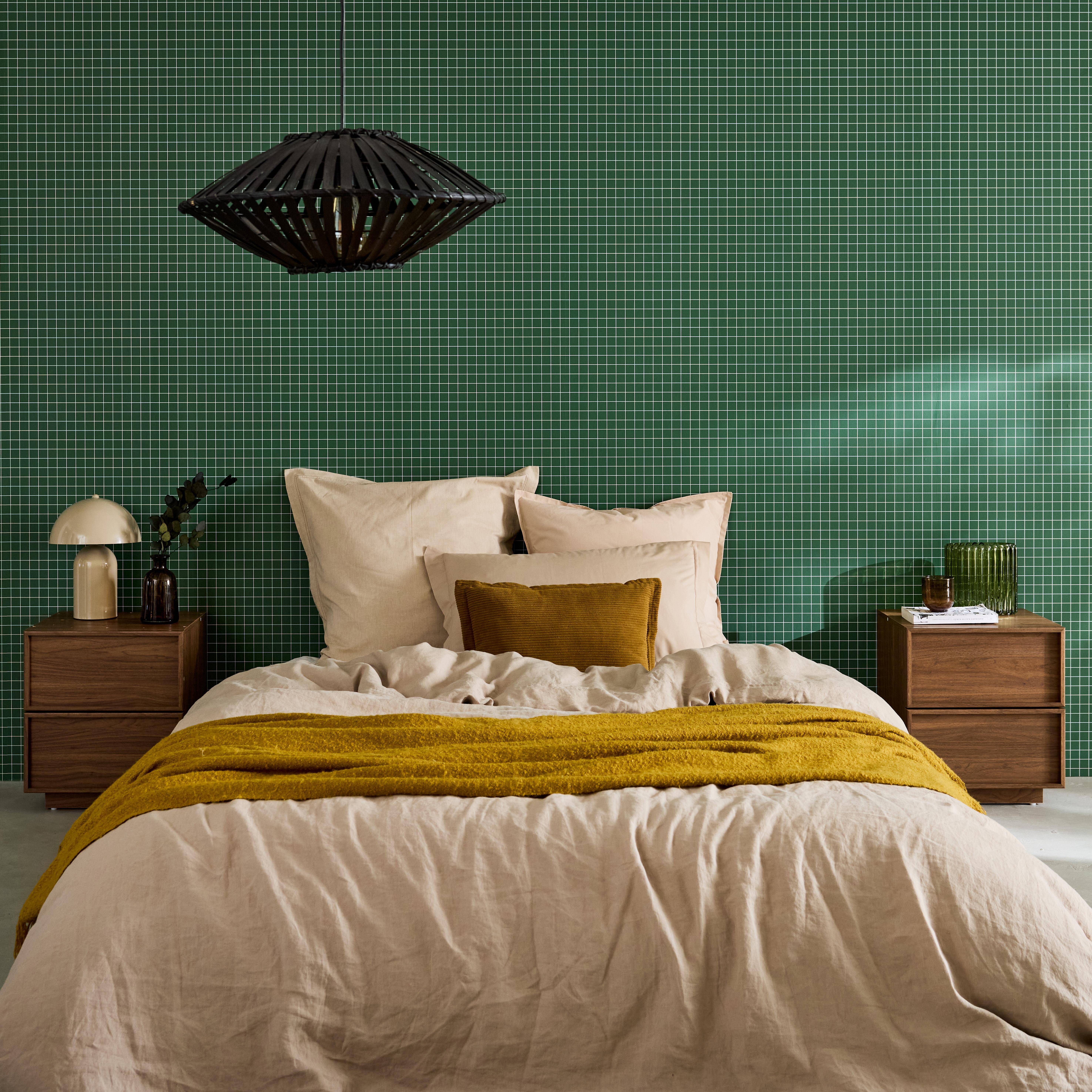 Kuba - Mesita efecto madera 2 cajones, set de 2