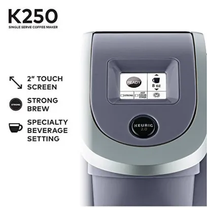 Keurig K250 Coffee Maker, Single Serve K-Cup Pod Coffee Brewer, With Strength Control, Plum Gray