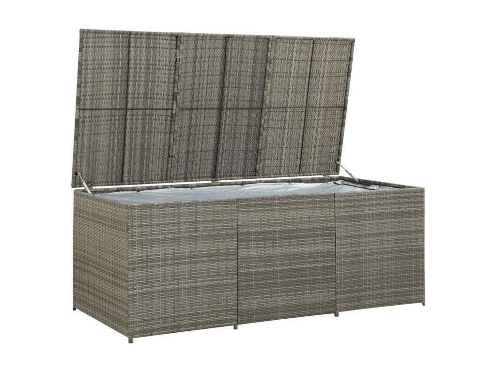 Decoratodo  almacenaje de jardín ratán sintético gris 180x90x70 cm