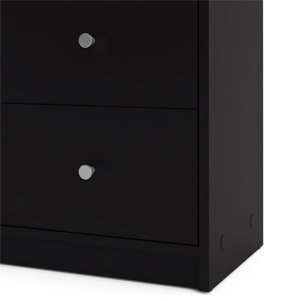 Pemberly Row 3PC Engineered Wood Dresser and Nightstands Bedroom Set in Black