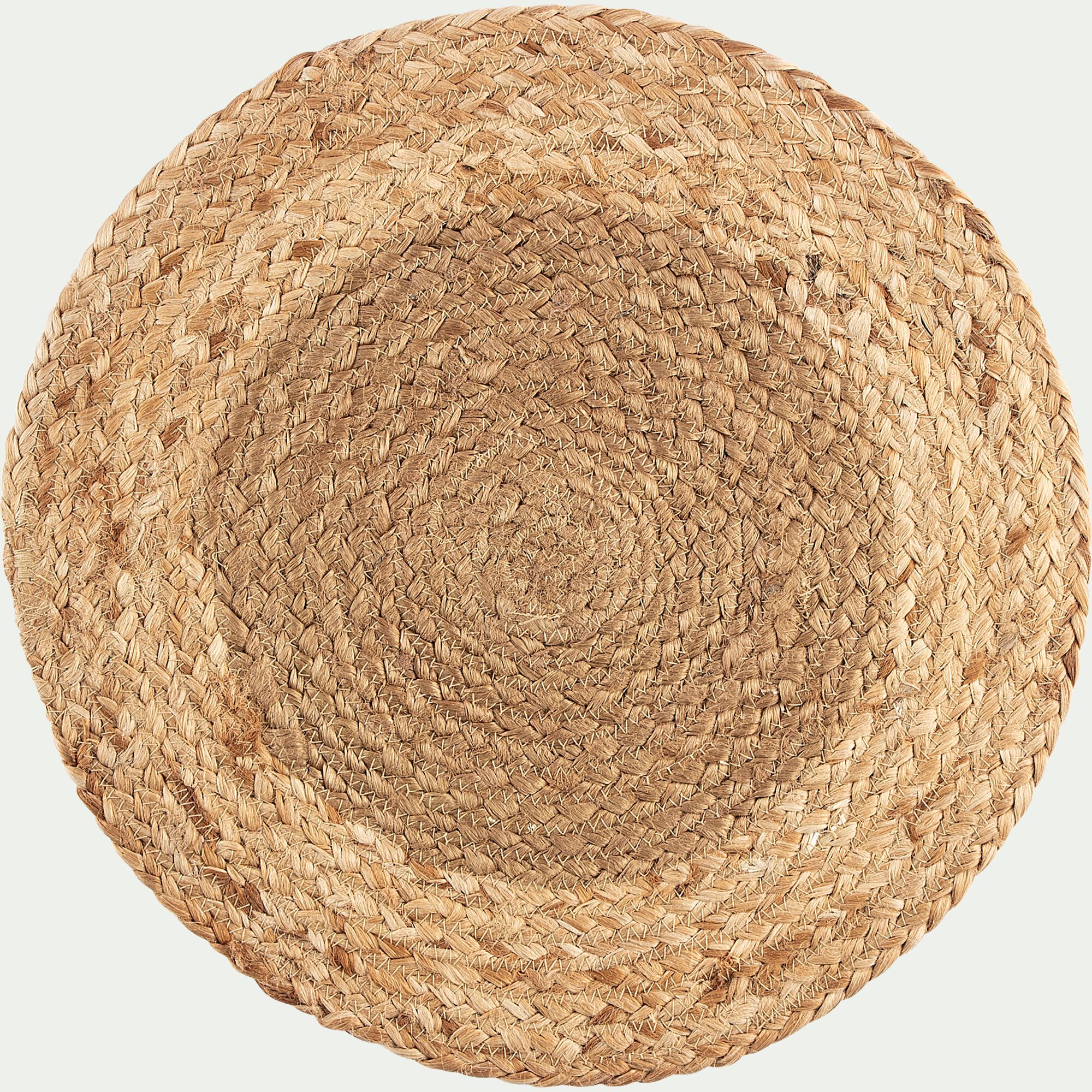 TANET - Lot de 2 sets de table ronds en jute - naturel D38cm