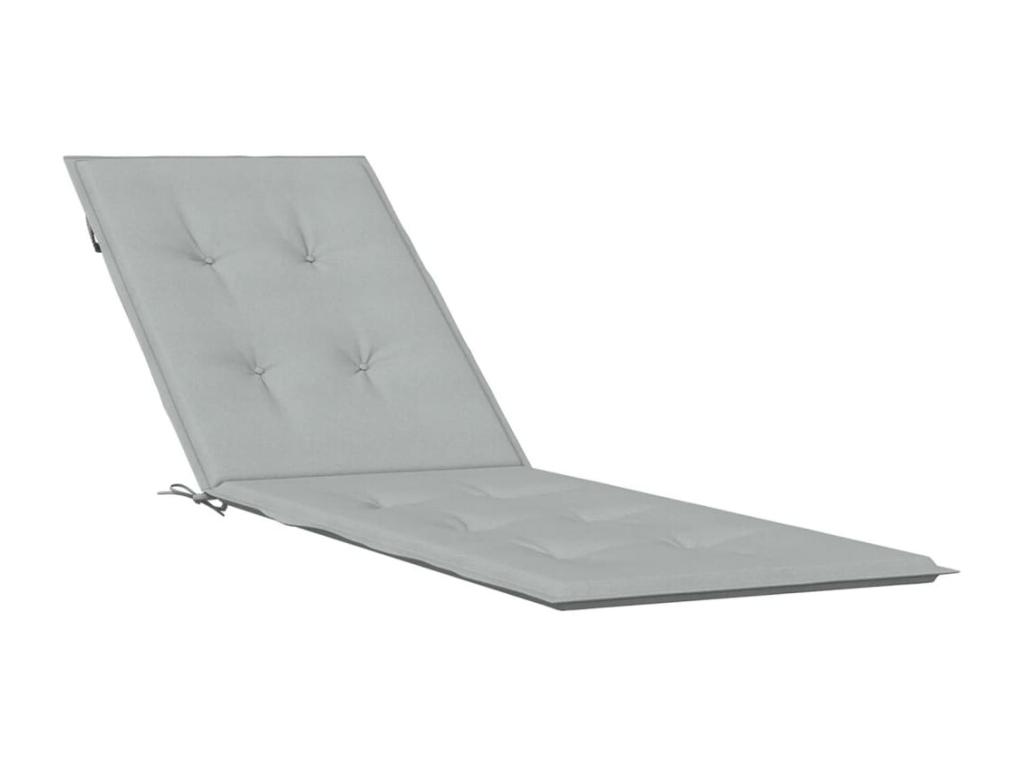 Cojín para tumbona tela gris claro melange (75+105)x50x3 cm