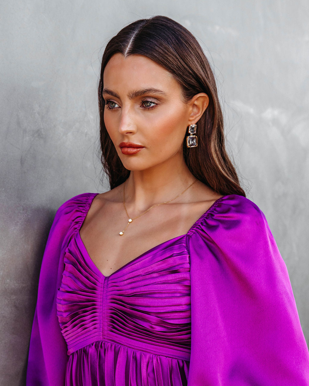 Glam Lifestyle Gem Drop Earrings - Clear - Se7enfashion