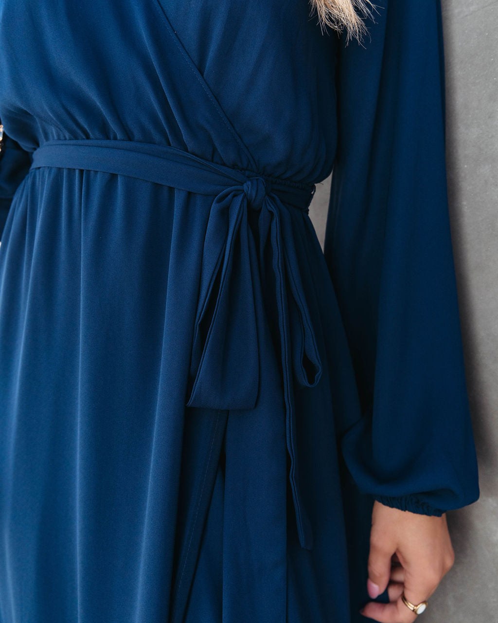 Elegance Is Beauty Front Tie Maxi Dress - Navy - Se7enfashion