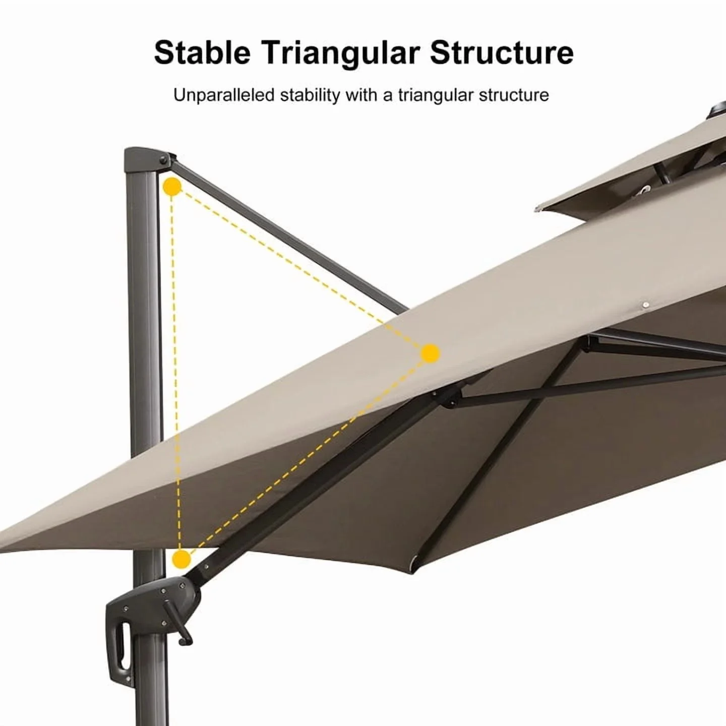 PURPLE LEAF Outdoor Cantilever Umbrella 10' X 13' Rectangle Umbrella Large Patio Umbrella Windproof Heavy Duty Hanging Offset Umbrella for Garden Outdoor Pool, Dark Grey - Image 24