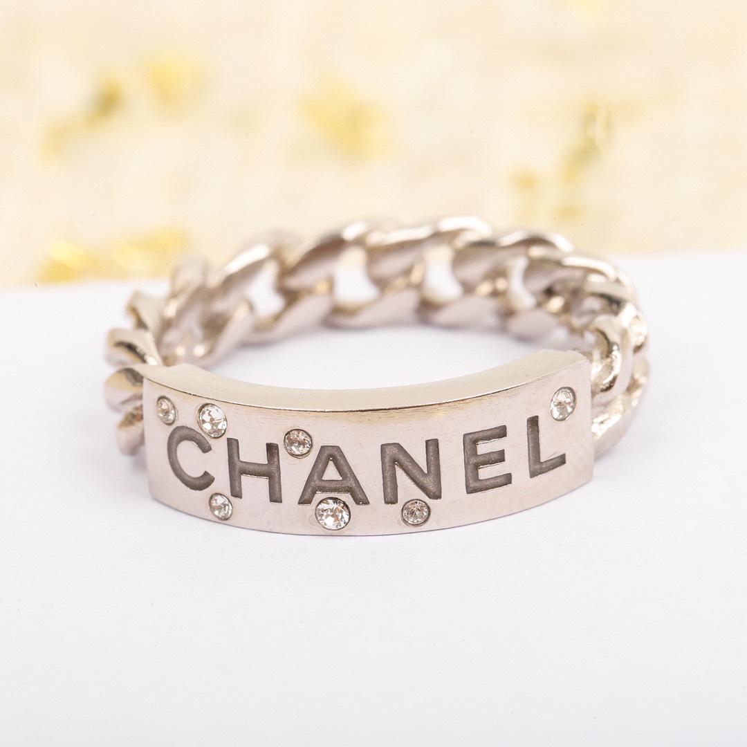 Chanel Monogram Silver Ring - Original Replica Club
